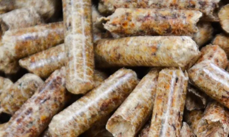 How do the test results of Biomass Pine Sawdust Pellets compare in terms of moisture, ash, and energy content?