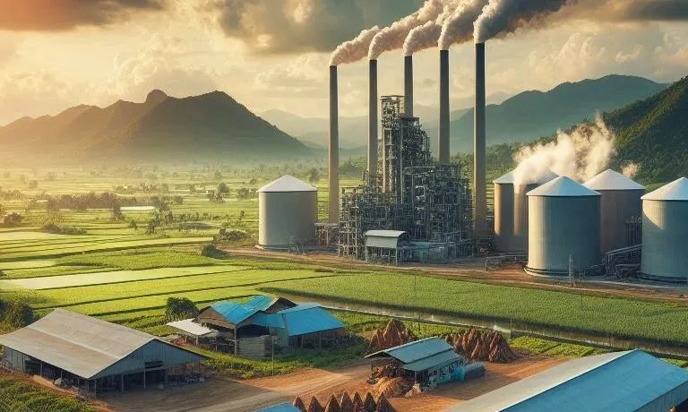 What are the detailed specifications and benefits of Rice Husk, Wood Chips, and Wheat Straw Pellets as solid biomass fuels?