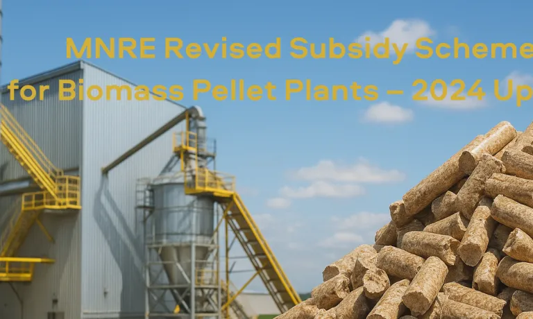 MNRE Revised Subsidy Scheme for Biomass Pellet Plants – 2024 Update