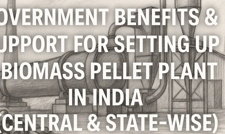 Government Benefits & Support for Setting Up a Biomass Pellet Plant in India (Central & State-wise)